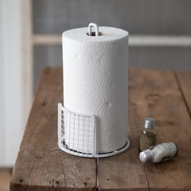 White Farmhouse Paper Towel Holder