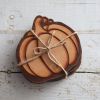 Set of Four Wood Burned Pumpkin Coasters