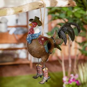 Cowboy Rooster Birdhouse