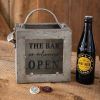 The Bar Is Always Open Galvanized Bottle Opener Bin