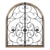 Rustic Arched Wood and Iron Wall Decor: Enhance Your Home with this Stylish Accent Piece