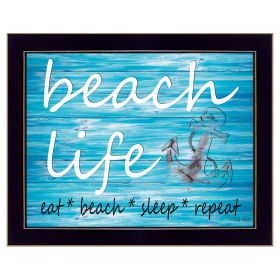 "Beach Life" By Cindy Jacobs, Printed Wall Art, Ready To Hang Framed Poster, Black Frame