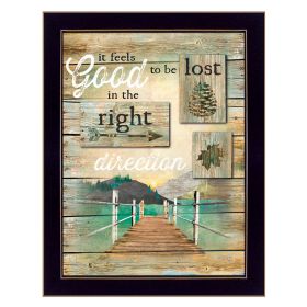 "Go to the Lake" By Marla Rae, Printed Wall Art, Ready To Hang Framed Poster, Black Frame