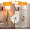 Freestanding Tall Pole Floor Lamp with Coat Rack