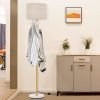 Freestanding Tall Pole Floor Lamp with Coat Rack