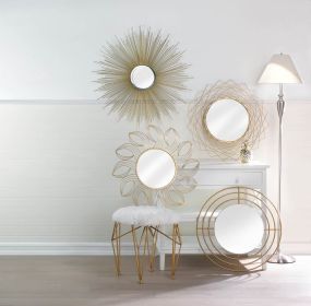 Golden Petals Wall Mirror