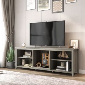 WESOME TV Stand Storage Media Console Entertainment Center; Tradition Black (Color: grey)